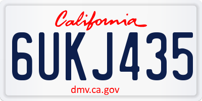 CA license plate 6UKJ435