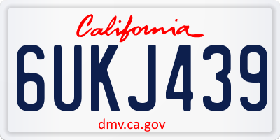 CA license plate 6UKJ439