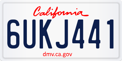 CA license plate 6UKJ441