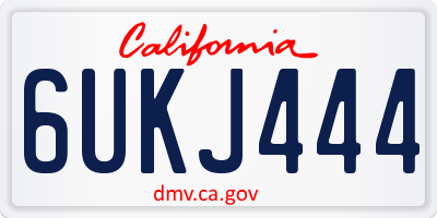 CA license plate 6UKJ444
