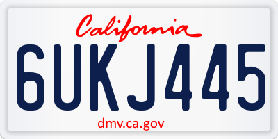 CA license plate 6UKJ445