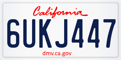 CA license plate 6UKJ447