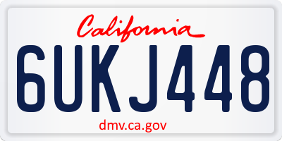 CA license plate 6UKJ448