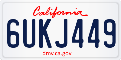 CA license plate 6UKJ449