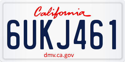 CA license plate 6UKJ461