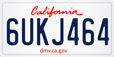 CA license plate 6UKJ464