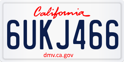 CA license plate 6UKJ466