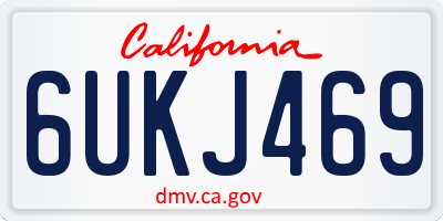 CA license plate 6UKJ469