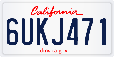 CA license plate 6UKJ471