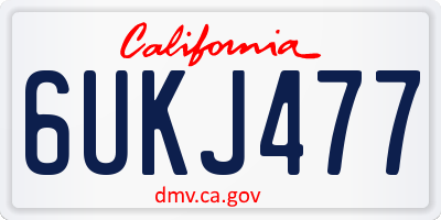 CA license plate 6UKJ477