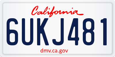 CA license plate 6UKJ481