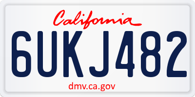 CA license plate 6UKJ482