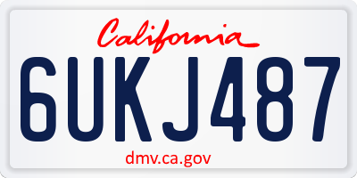 CA license plate 6UKJ487