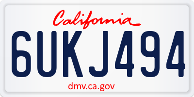 CA license plate 6UKJ494