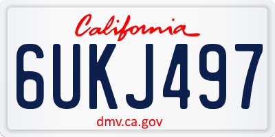 CA license plate 6UKJ497