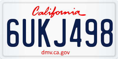 CA license plate 6UKJ498