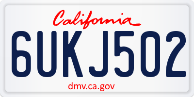 CA license plate 6UKJ502