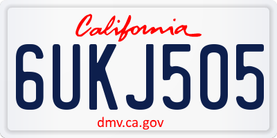CA license plate 6UKJ505