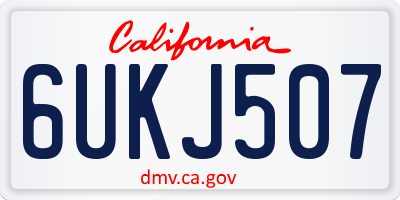 CA license plate 6UKJ507