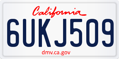 CA license plate 6UKJ509