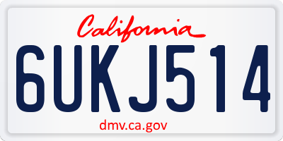 CA license plate 6UKJ514