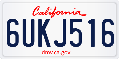CA license plate 6UKJ516