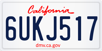 CA license plate 6UKJ517