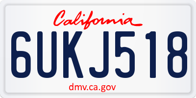CA license plate 6UKJ518
