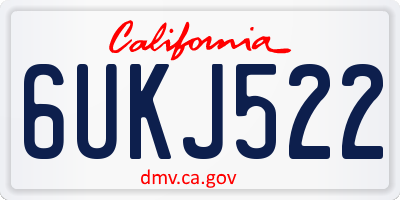 CA license plate 6UKJ522