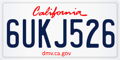 CA license plate 6UKJ526