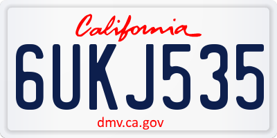 CA license plate 6UKJ535