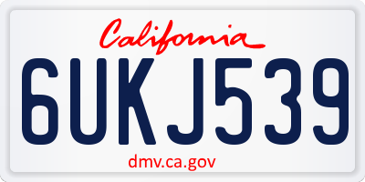 CA license plate 6UKJ539