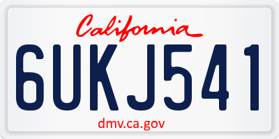 CA license plate 6UKJ541