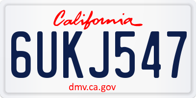 CA license plate 6UKJ547