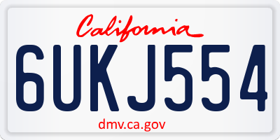 CA license plate 6UKJ554