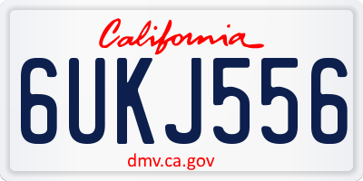 CA license plate 6UKJ556