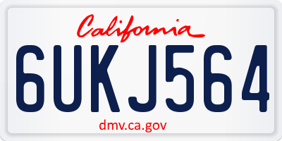 CA license plate 6UKJ564