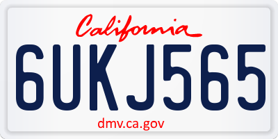 CA license plate 6UKJ565