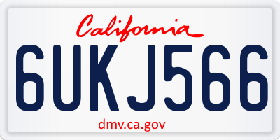 CA license plate 6UKJ566