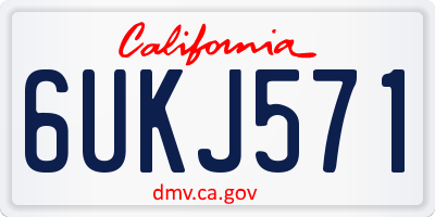 CA license plate 6UKJ571