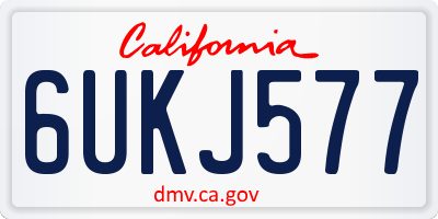 CA license plate 6UKJ577