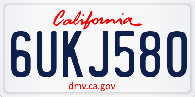 CA license plate 6UKJ580