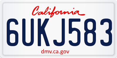 CA license plate 6UKJ583