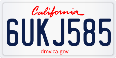 CA license plate 6UKJ585