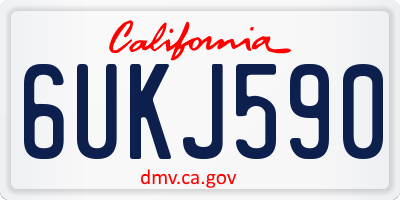 CA license plate 6UKJ590