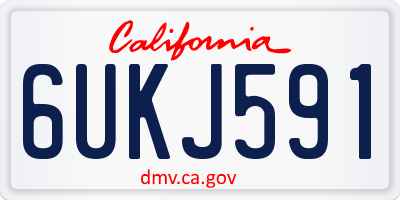 CA license plate 6UKJ591