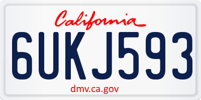 CA license plate 6UKJ593