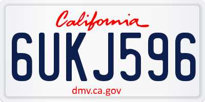 CA license plate 6UKJ596
