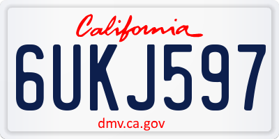 CA license plate 6UKJ597