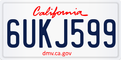 CA license plate 6UKJ599
